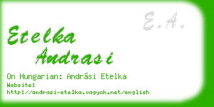etelka andrasi business card